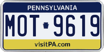 PA license plate MOT9619