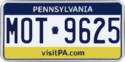 PA license plate MOT9625
