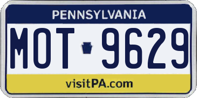 PA license plate MOT9629