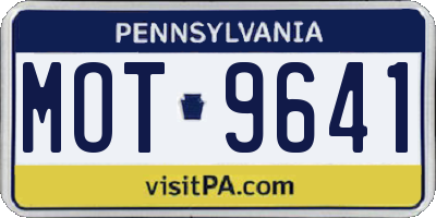 PA license plate MOT9641