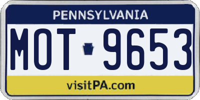 PA license plate MOT9653