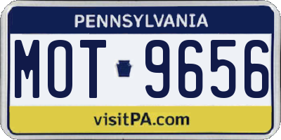 PA license plate MOT9656