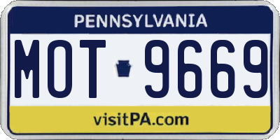 PA license plate MOT9669
