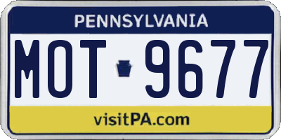 PA license plate MOT9677