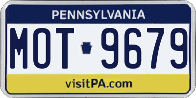 PA license plate MOT9679