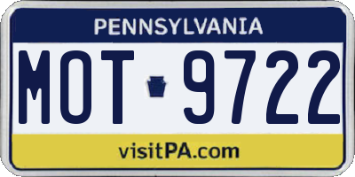 PA license plate MOT9722