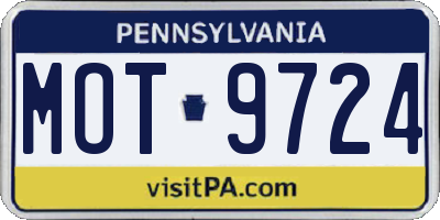 PA license plate MOT9724