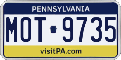PA license plate MOT9735