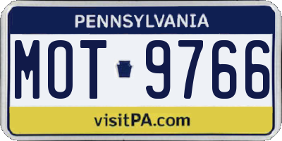 PA license plate MOT9766