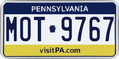PA license plate MOT9767