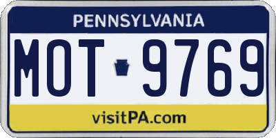 PA license plate MOT9769