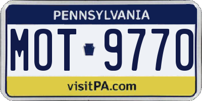 PA license plate MOT9770