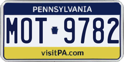 PA license plate MOT9782