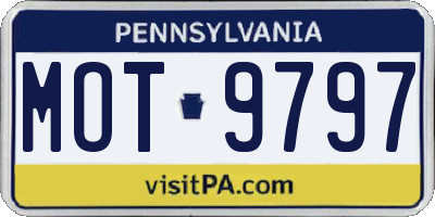 PA license plate MOT9797