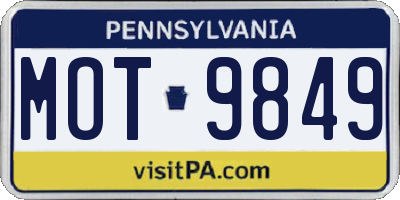 PA license plate MOT9849