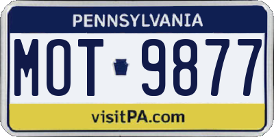 PA license plate MOT9877
