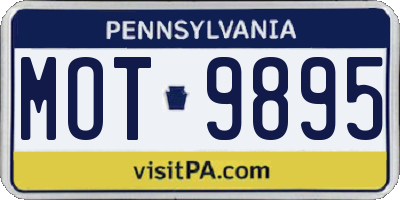 PA license plate MOT9895