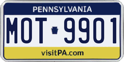 PA license plate MOT9901