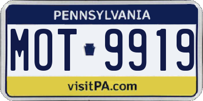 PA license plate MOT9919