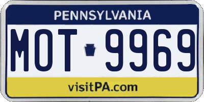 PA license plate MOT9969