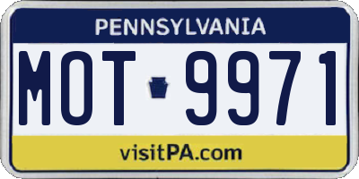 PA license plate MOT9971