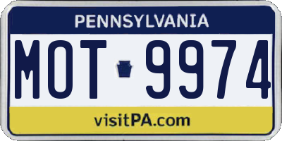 PA license plate MOT9974
