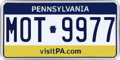 PA license plate MOT9977