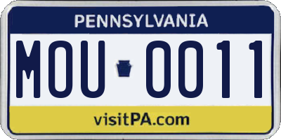 PA license plate MOU0011
