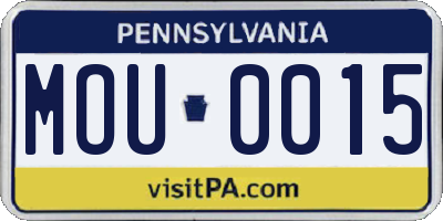 PA license plate MOU0015