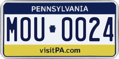 PA license plate MOU0024