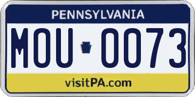 PA license plate MOU0073