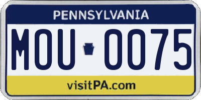 PA license plate MOU0075