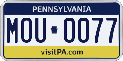 PA license plate MOU0077