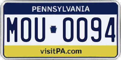 PA license plate MOU0094