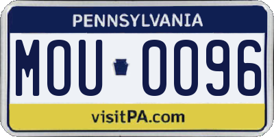 PA license plate MOU0096