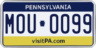 PA license plate MOU0099