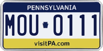 PA license plate MOU0111