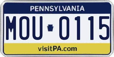 PA license plate MOU0115