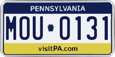 PA license plate MOU0131
