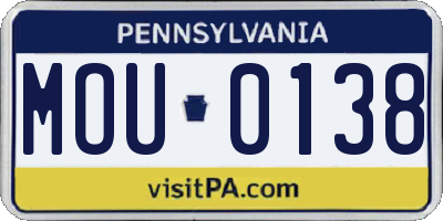 PA license plate MOU0138