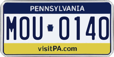PA license plate MOU0140