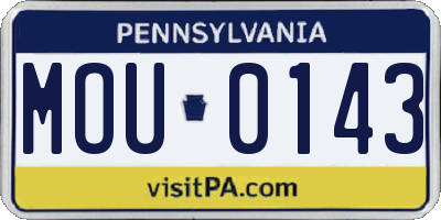 PA license plate MOU0143