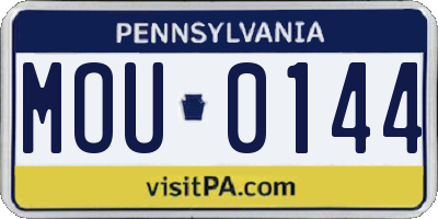 PA license plate MOU0144