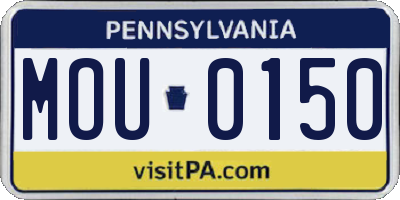 PA license plate MOU0150