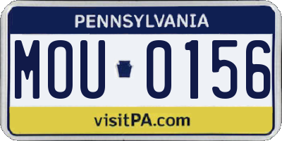 PA license plate MOU0156