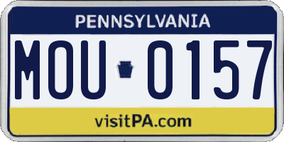 PA license plate MOU0157