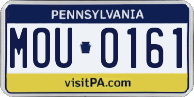 PA license plate MOU0161