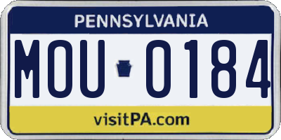 PA license plate MOU0184