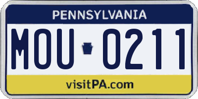 PA license plate MOU0211