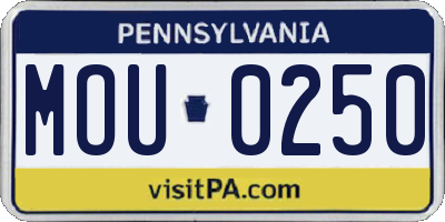 PA license plate MOU0250